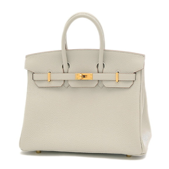 HERMES Birkin 25 Togo grease pearl handbag gold metal fittings B stamp - Picture 8 of 8